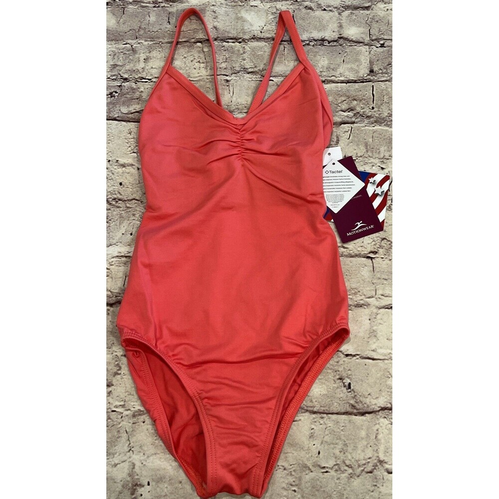 NWT Motionwear Adult Women S Peach Camisole Leotard